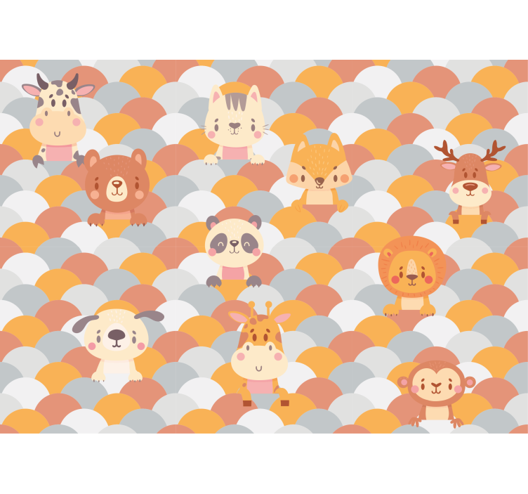 動物 壁画 かわいい動物の顔 - TENSTICKERS