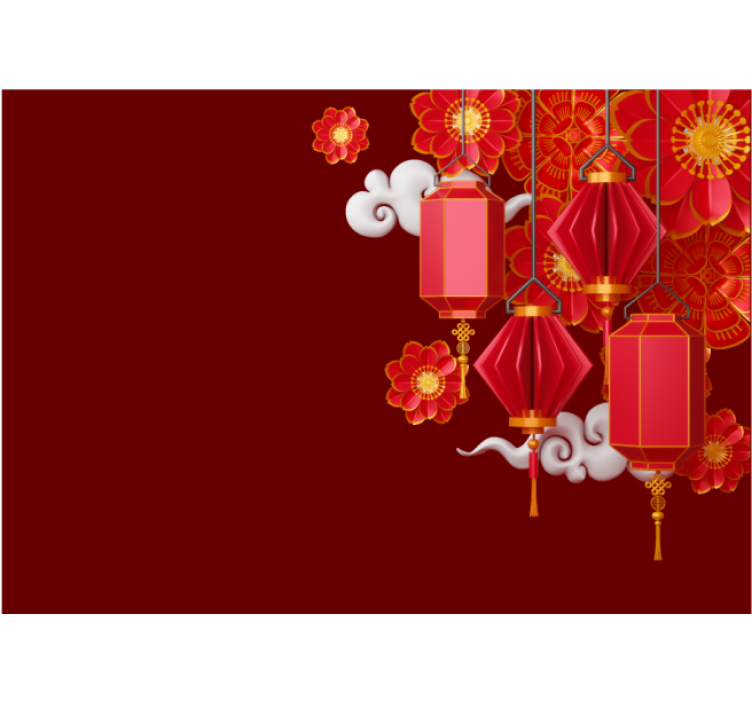 フランス 壁画 提灯と花 - TENSTICKERS