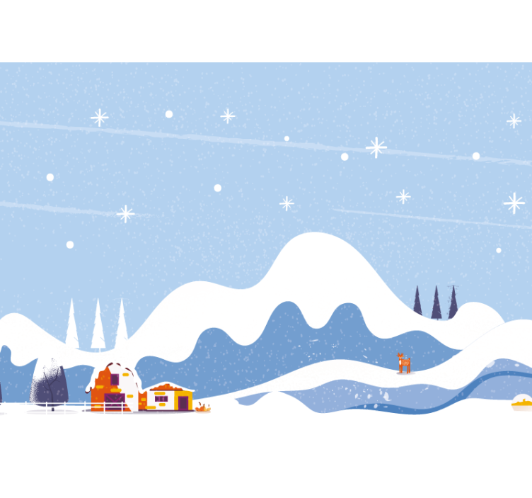 子供の寝室 壁画 雪山の絵 - TENSTICKERS