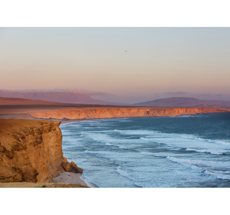 風景壁壁画 崖と波 - TENSTICKERS