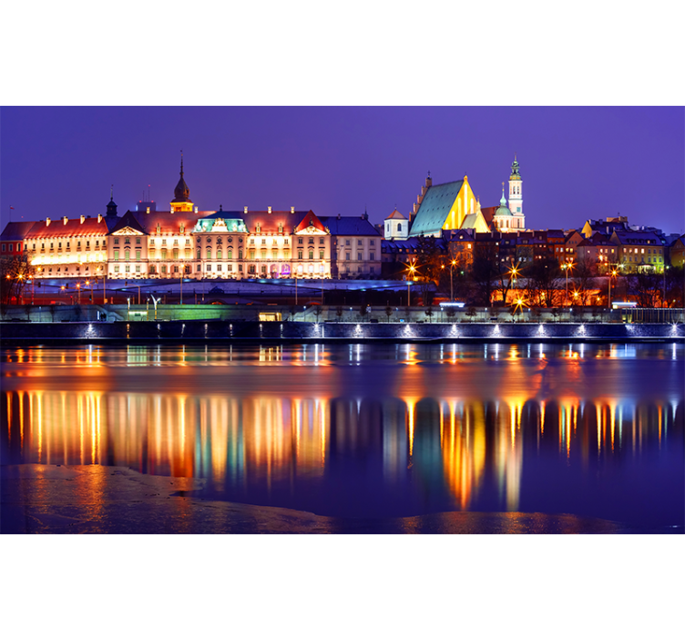 都市と国の壁の壁画 歴史的な街並みの反射 - TENSTICKERS