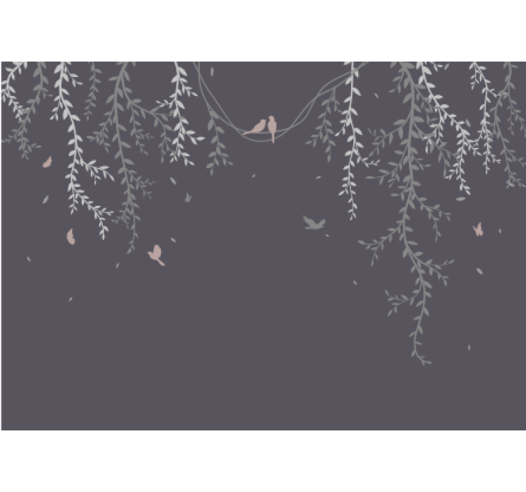 自然 壁画 鳥のいる枝 - TENSTICKERS