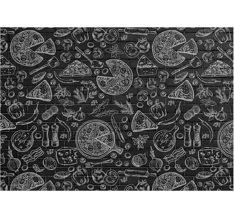 キッチン 壁画 料理の喜びのイラスト - TENSTICKERS