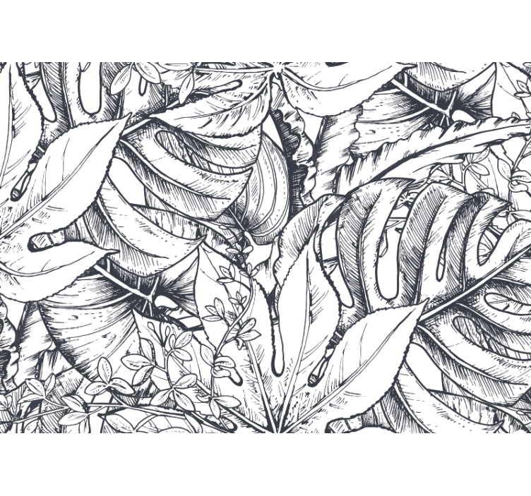 自然 壁画 葉の植物イラスト - TENSTICKERS