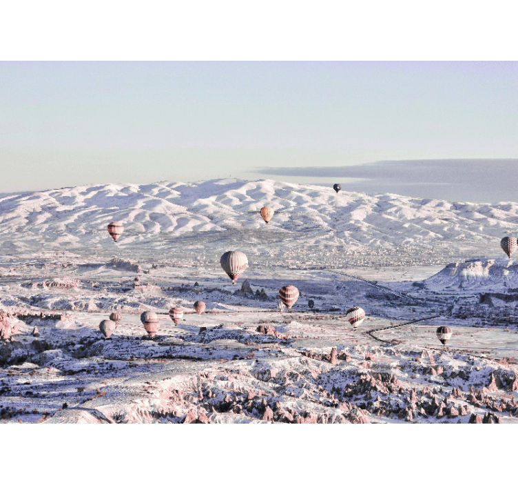 風景壁壁画 熱気球の風景 - TENSTICKERS