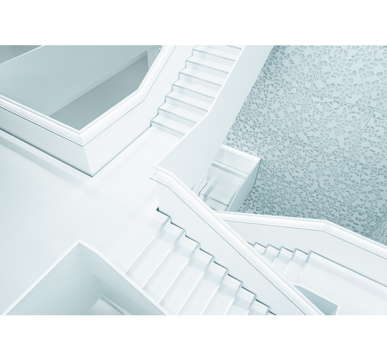 抽象的な壁の壁画現代建築の階段 - TENSTICKERS