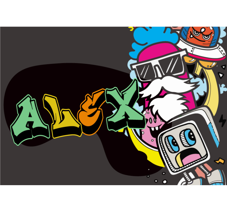 涂鸦 壁画 カラフルキャラクターアート - TENSTICKERS