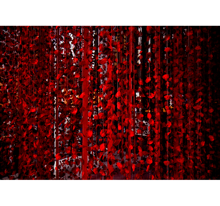 花 柄 壁画 赤い花のカスケード - TENSTICKERS