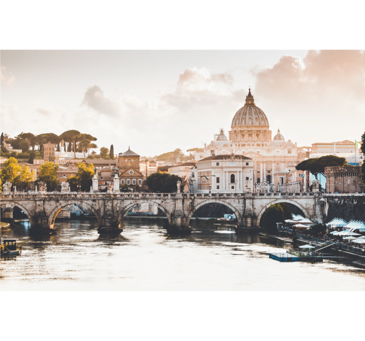 都市と国の壁の壁画 歴史的なローマ建築 - TENSTICKERS