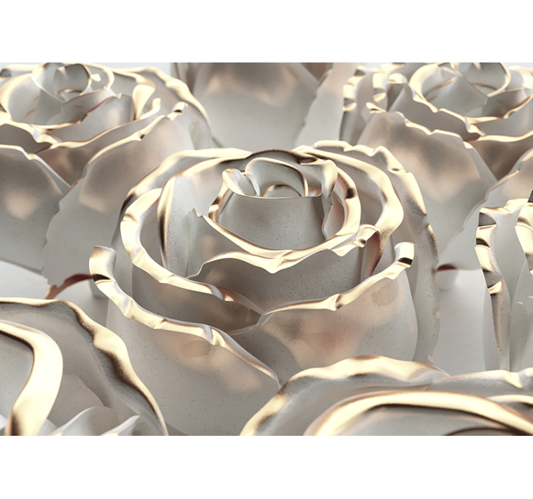 バラ 壁画 優雅なバラの造形 - TENSTICKERS