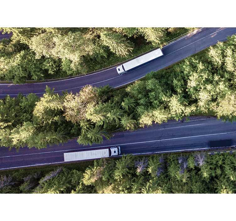 車 壁画 高速道路上のトラック - TENSTICKERS