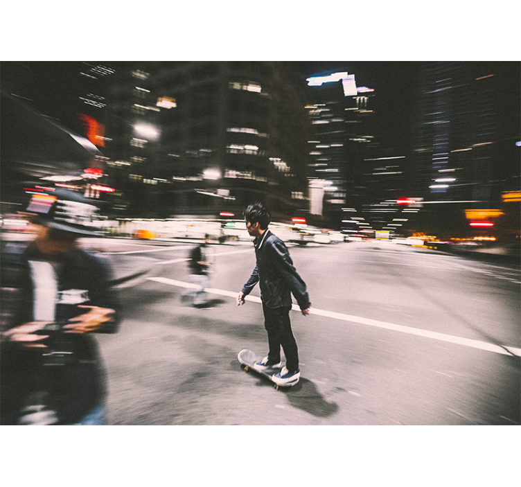 都市と国の壁の壁画都市の夜のスケート - TENSTICKERS