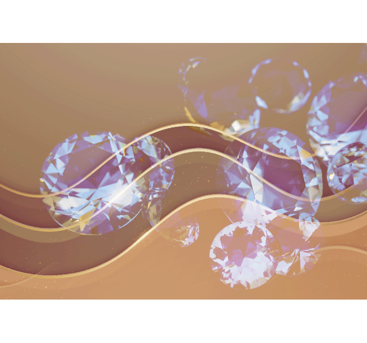 抽象的な壁の壁画 きらめくクリスタルの波 - TENSTICKERS