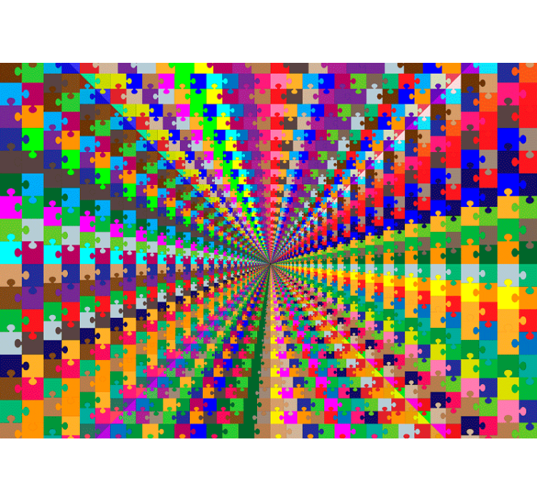 パズルトンネルの抽象的な壁画 - TENSTICKERS