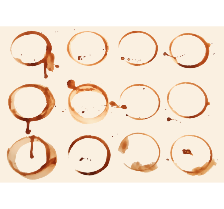 キッチン 壁画 コーヒーリングパターン - TENSTICKERS