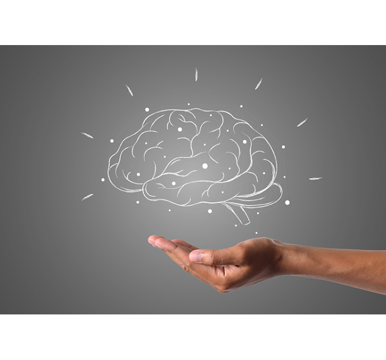 フレーズ壁画 脳の概念の視覚化 - TENSTICKERS