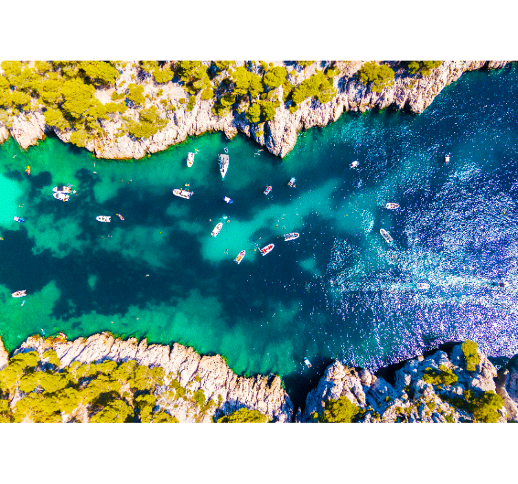 風景壁壁画 海岸の空中写真 - TENSTICKERS