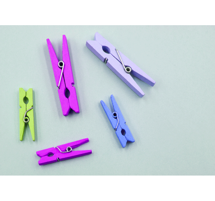 他のテクスチャとパターン 壁画 カラフルな洗濯ばさみのアレンジメント - TENSTICKERS