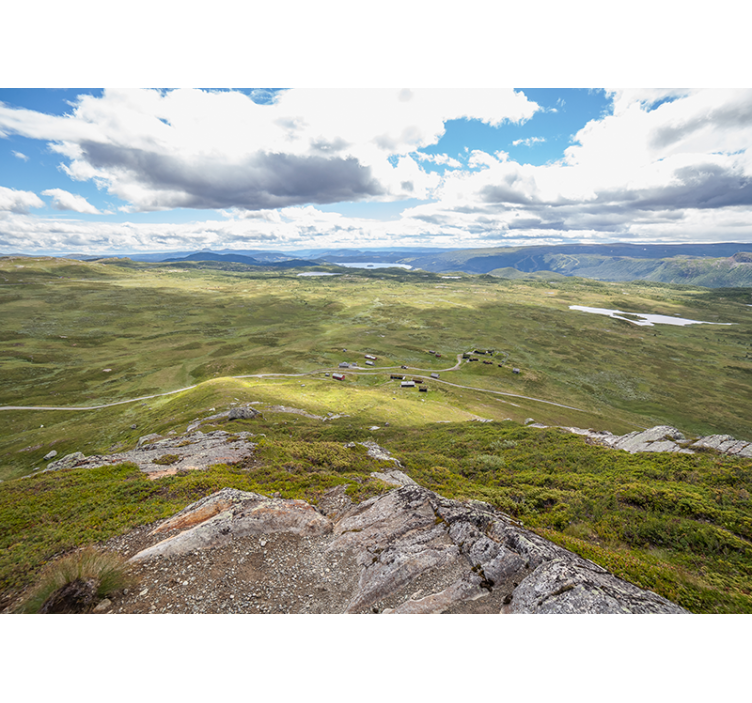 風景壁壁画山々の緑の景色 - TENSTICKERS