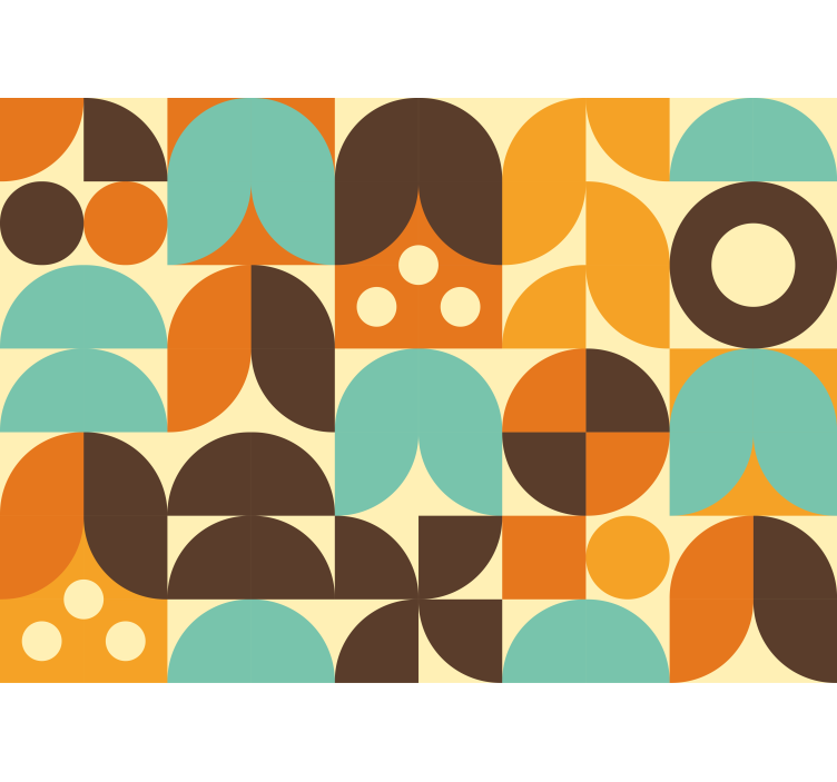 抽象的な壁の壁画幾何学模様の遊び - TENSTICKERS