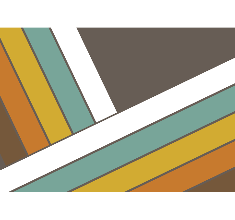 レトロな70年代のストライプのヴィンテージの壁の壁画 - TENSTICKERS