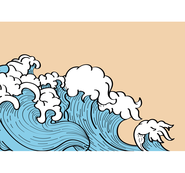 自然 壁画 海の波デザイン - TENSTICKERS