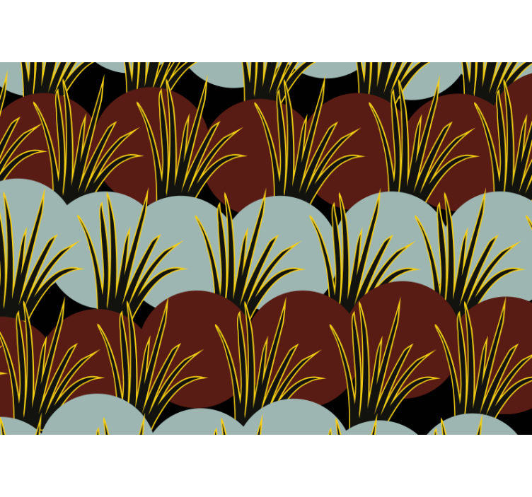 自然 壁画 スタイライズド グラス パターン - TENSTICKERS