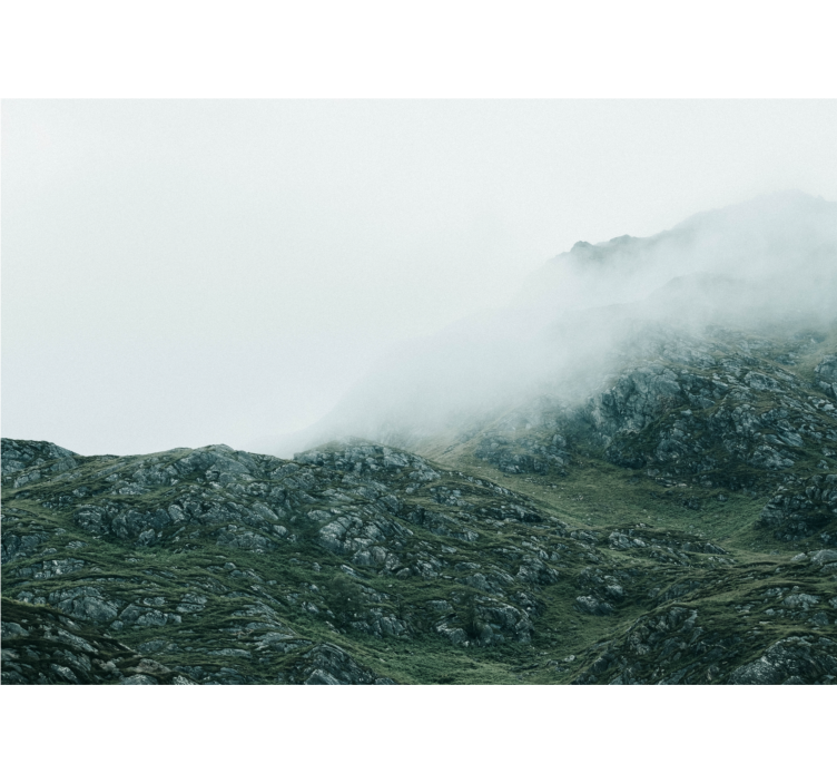 スコットランドの霧深い山々の山の壁の壁画 - TENSTICKERS