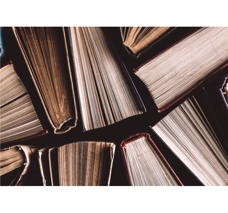 美術 壁紙 本が重なったデザイン - TENSTICKERS