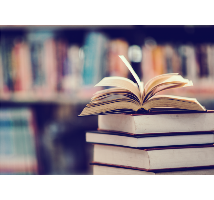 美術 壁紙 開いた本の積み重ね - TENSTICKERS