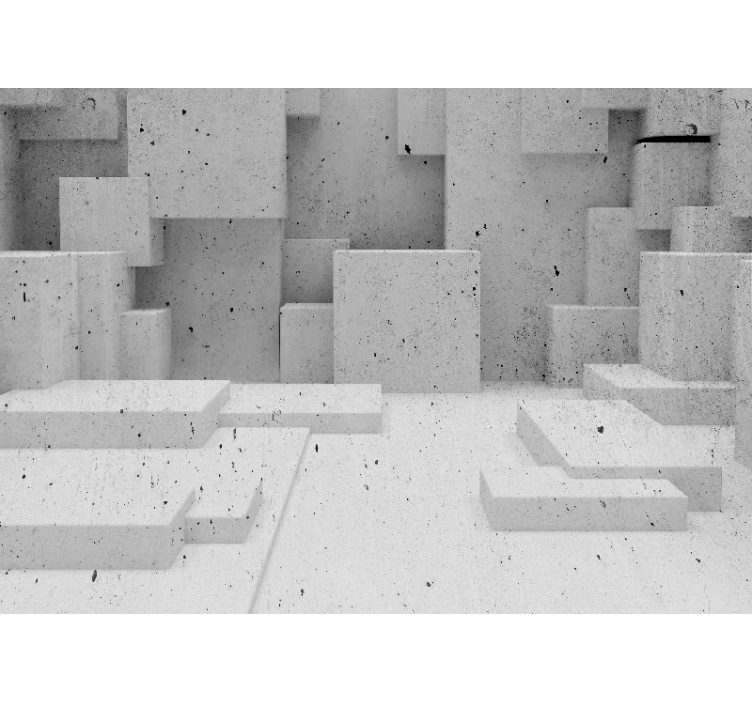 石 壁画 ジオメトリックコンクリートパターン - TENSTICKERS