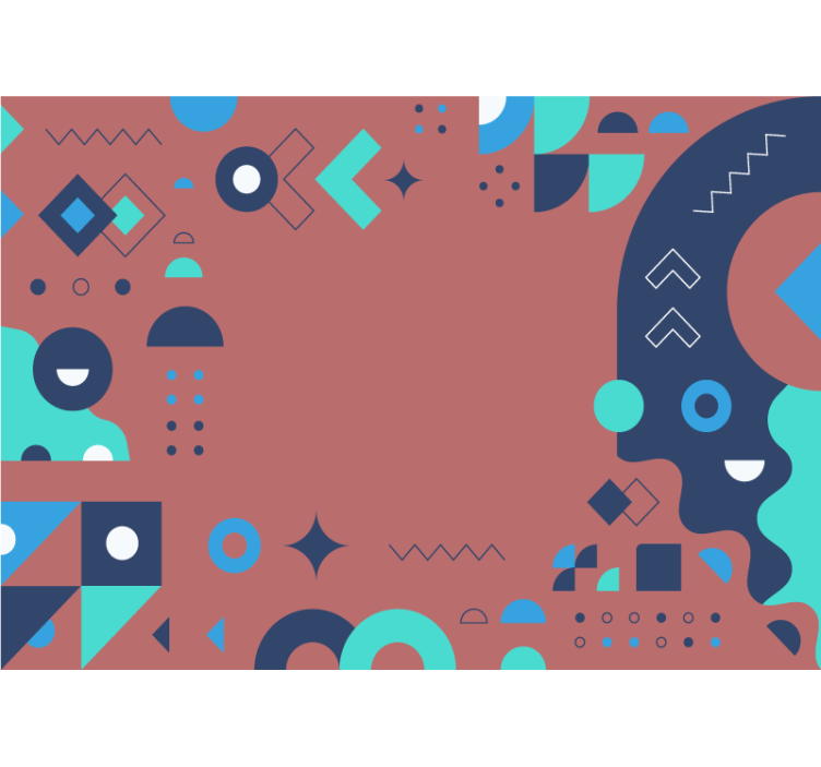 抽象的な壁の壁画幾何学模様の構成 - TENSTICKERS