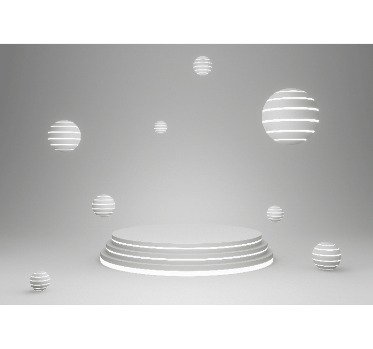 抽象的な壁の壁画幾何学的な浮遊形状 - TENSTICKERS