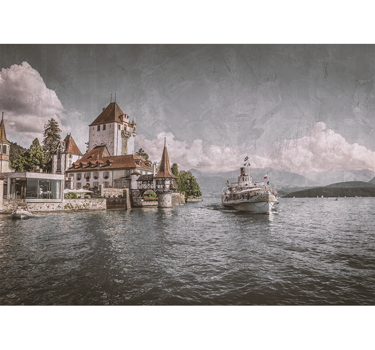 都市と国の壁の壁画遺産要塞の風景 - TENSTICKERS