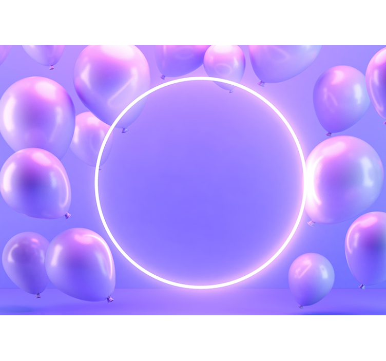 愛の壁画浮かぶ風船のサークル - TENSTICKERS