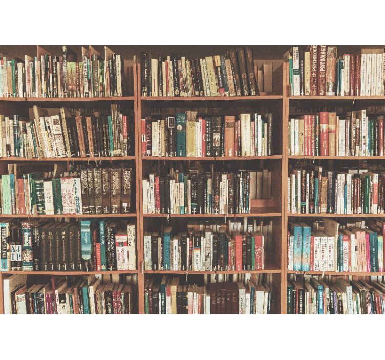 美術 壁紙 文学の本棚 - TENSTICKERS