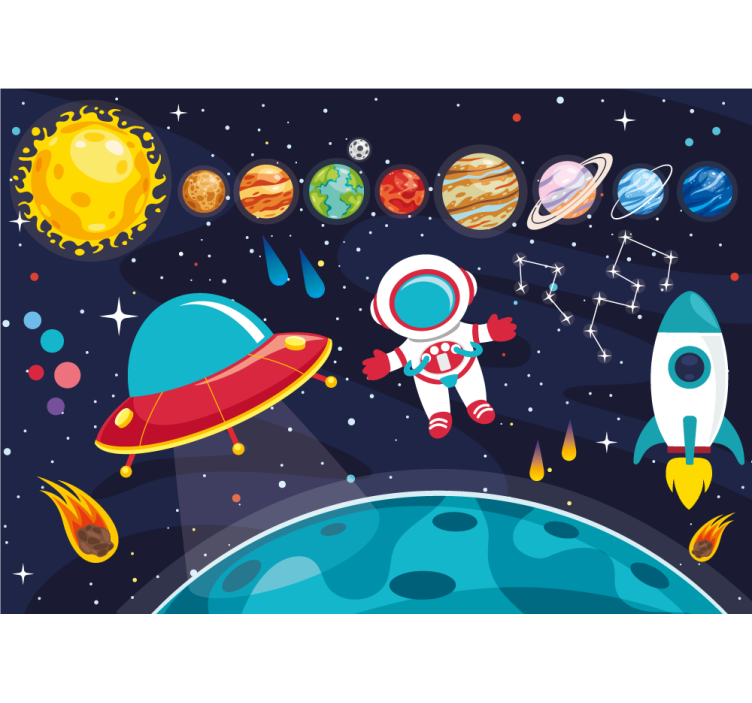 ファンタジー壁画宇宙の冒険コンセプト - TENSTICKERS