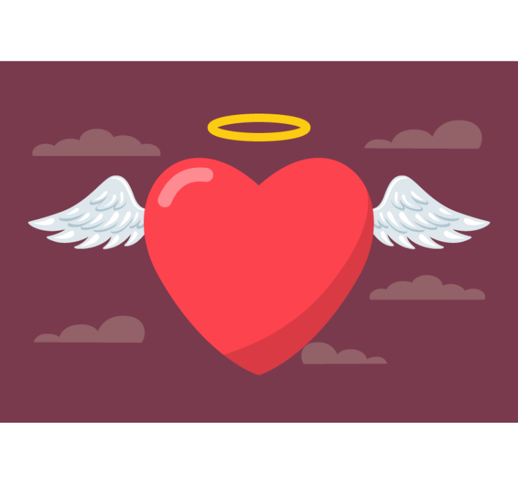 愛の壁画翼のある心 - TENSTICKERS