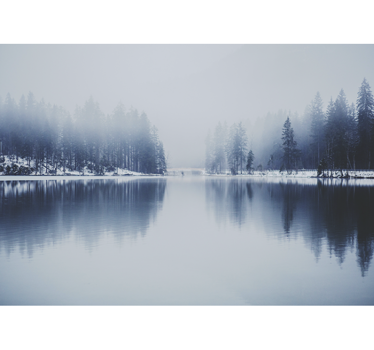 自然 壁画 穏やかな湖畔の風景 - TENSTICKERS