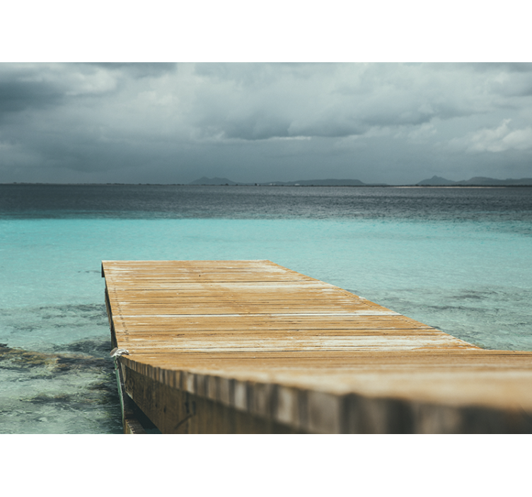 自然 壁画 穏やかな海辺の桟橋 - TENSTICKERS