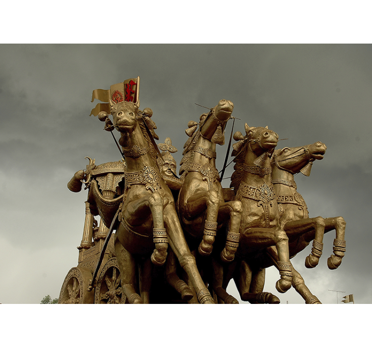 車 壁画 歴史的な戦車の馬 - TENSTICKERS