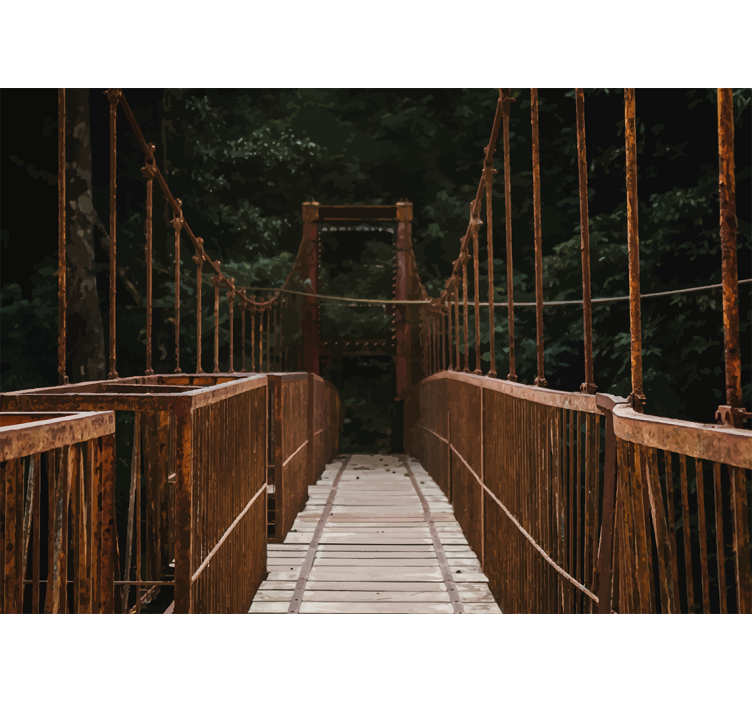 自然 壁画 自然の中の橋 - TENSTICKERS