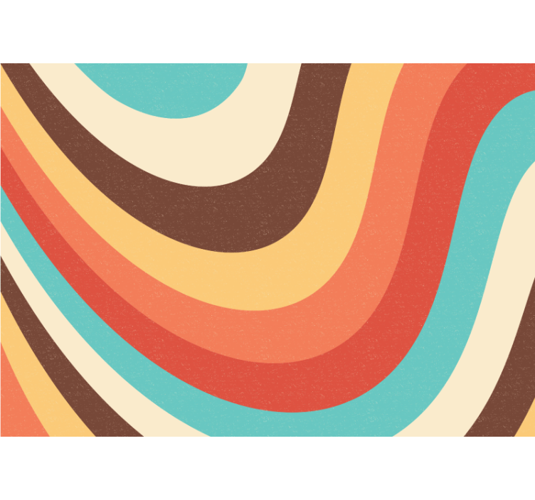 抽象的な壁の壁画 曲線の色の波 - TENSTICKERS