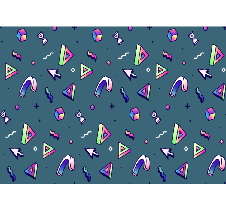 レトロなvaporwaveオブジェクトの10代の壁の壁画 - TENSTICKERS