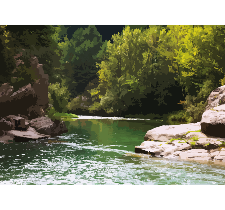 自然 壁画 穏やかな水の風景 - TENSTICKERS