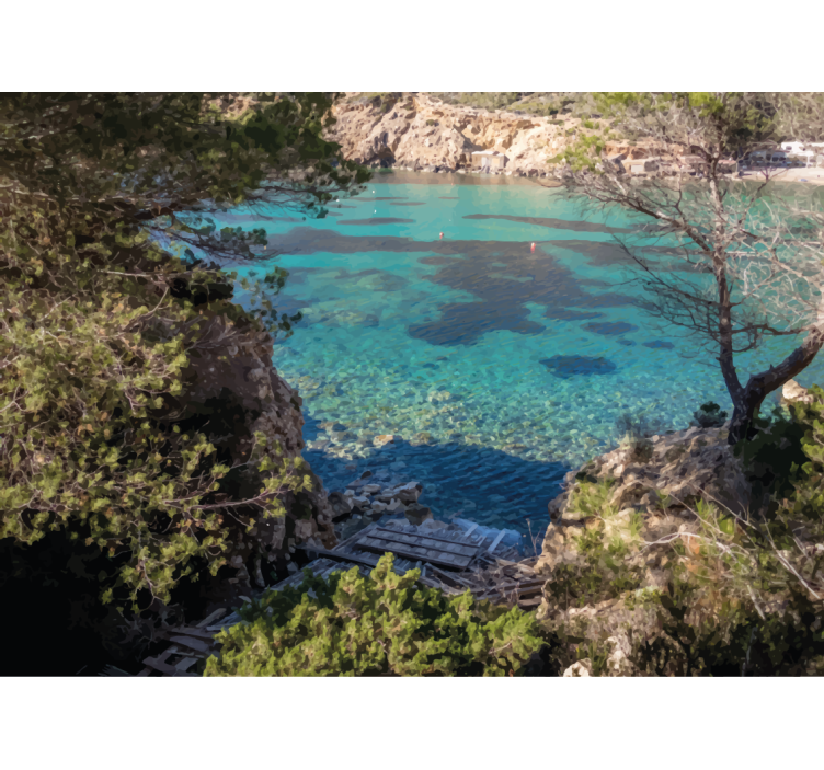 自然 壁画 明瞭な海岸の風景 - TENSTICKERS