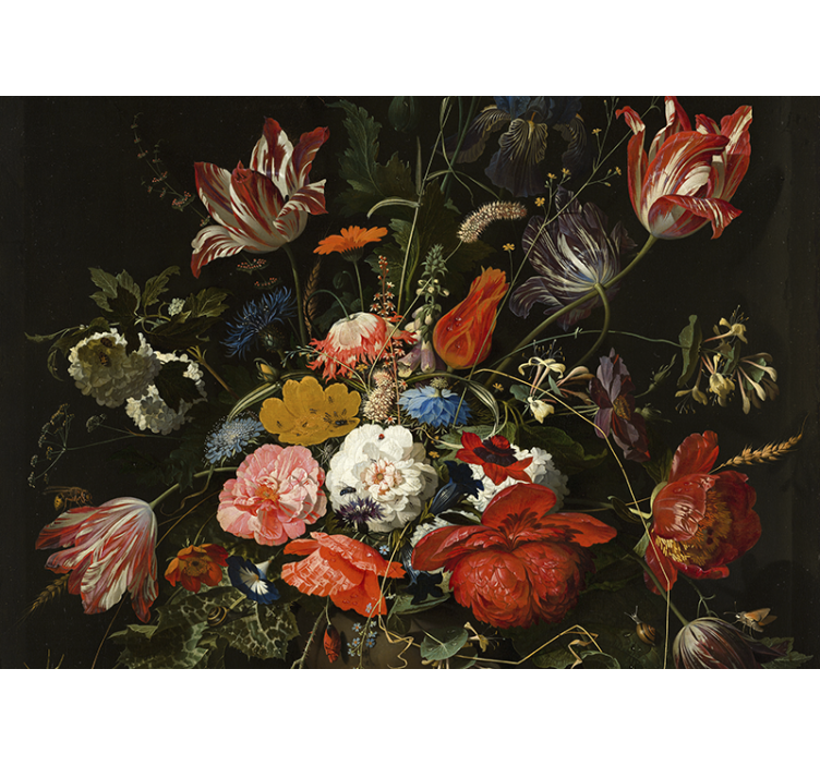 花 柄 壁画 鮮やかな花束 - TENSTICKERS