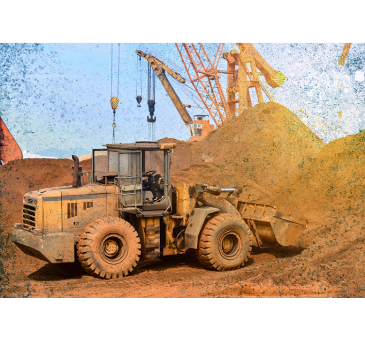 車 壁画 建設用ローダー機械 - TENSTICKERS