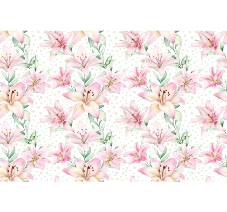 ケシの壁の壁画 繊細なユリの花柄 - TENSTICKERS