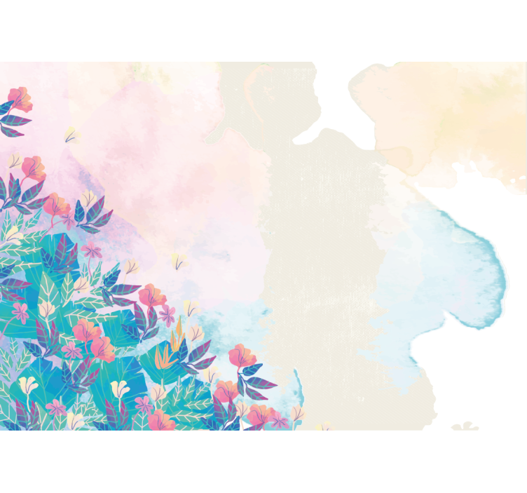 抽象的な壁の壁画鮮やかな花のスプラッシュ - TENSTICKERS